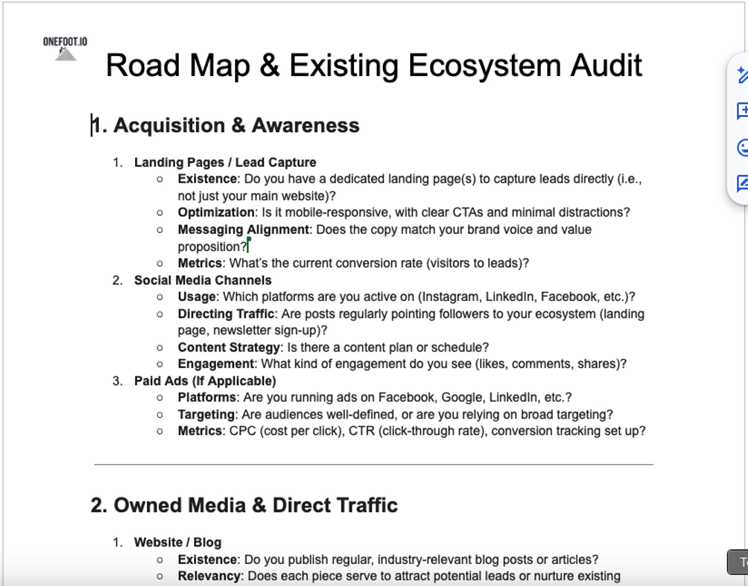 Sample ecosystem audit